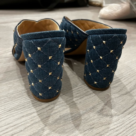 Valentino Rockstud Spike Denim Mule Heel - Picture 7 of 9